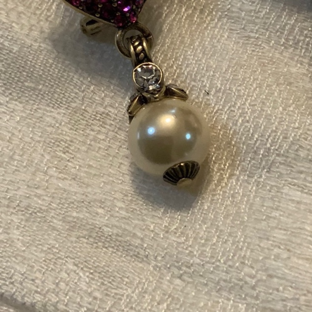 Heidi daus heart and pearl earrings - Picture 5 of 6
